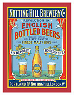 Notting Hill Brewery London - English Bottled Beers - c. 1899 - Fine Art Prints & Posters