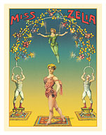 Miss Zélia - Aeralist & Trapeze Artist - c. 1890 - Fine Art Prints & Posters