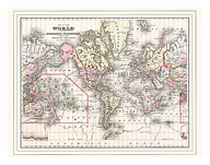 Map of the World - On the Mercator Projection - Exhibiting the American Continent at its Center - Fine Art Prints & Posters
