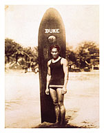 Young Duke Kahanamoku, Honolulu, Hawaii - Fine Art Prints & Posters