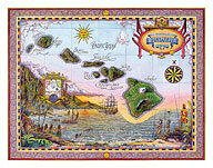 Antique Map of Old Hawaii - Fine Art Prints & Posters