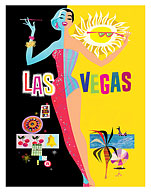 Las Vegas, Nevada - Night & Day - c. 1958 - Fine Art Prints & Posters