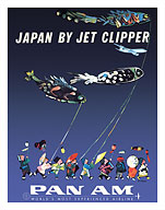 Japan by Jet Clipper - Pan American World Airways - Children's Day - Koinobori (Carp Streamers) - Fine Art Prints & Posters