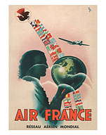 Aviation - Reseau Aerien Mondial (World Airline Network) - Fine Art Prints & Posters