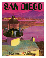 San Diego, USA - Cabrillo Monument Lighthouse - National Airlines - Fine Art Prints & Posters