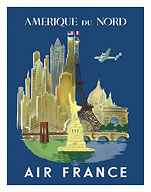 Amérique du Nord (North America) - Aviation - New York City and Paris landmarks - Fine Art Prints & Posters
