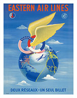 Eastern Airlines - Deux Réseaux - Un Seul Billet (Two Networks - One Single Ticket) - Fine Art Prints & Posters
