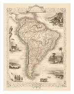 Map of South America c.1851 - Fine Art Prints & Posters