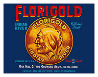 Florigold Groves - Indian River Citrus Fruit - Oak Hill, Florida - c. 1930's - Fine Art Prints & Posters