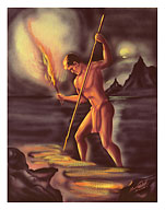 Night Fisherman, Cover from The Story of Hawaii - Fine Art Prints & Posters