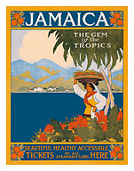 Jamaica, The Gem of the Tropics - Beautiful, Healthy, Accessible - Tickets by All Steamship Lines Here - Fine Art Prints & Posters