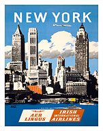 New York - Aer Lingus Irish International Airlines - Skyline of Manhattan - Fine Art Prints & Posters