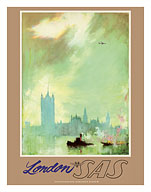 London - River Thames - SAS Scandinavian Airlines System - Fine Art Prints & Posters