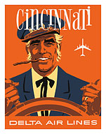 Cincinnati, Ohio - Delta Air Lines - Riverboat Captain - Fine Art Prints & Posters