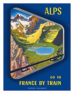 Alps - Go to France by Train - French Railways - Alpine Valley View - Fine Art Prints & Posters