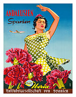 Andalusia, Spain (Andalusien, Spanien) - Iberia Air Lines of Spain - Flamenco Dancer - Fine Art Prints & Posters