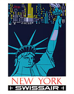 New York - Statue of Liberty - Swissair - Fine Art Prints & Posters