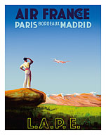 Paris, Bordeaux, Madrid - L.A.P.E. Spanish Postal Airlines - Fine Art Prints & Posters