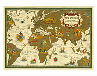 New and Old - Nova Et Vetera (The Old and the New) - World Route Map - Planisphere - Fine Art Prints & Posters