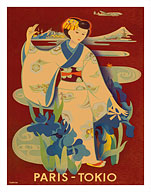 Paris-Tokyo -  Japanese Geisha in Kimono - Fine Art Prints & Posters
