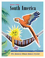 Fly to South America - Pan American World Airways - c. 1952 - Fine Art Prints & Posters