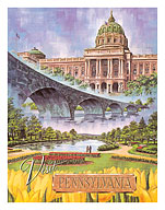 Visit Pennsylvania - Harrisburg, PA - State Capitol, Rockville Bridge, Italian Lake Park - Fine Art Prints & Posters