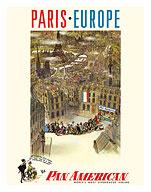 Paris - Europe - via Pan American World Airways - Eet mus' be a very marvelous Airline! - Fine Art Prints & Posters
