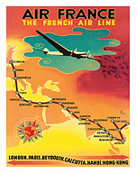 The French Airline - London to Hong Kong - Dewoitine D.338 - c. 1940 - Fine Art Prints & Posters