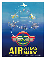 Air Atlas Maroc - Morocco - Compagnie Cherifienne de Transports Aeriens - Fine Art Prints & Posters
