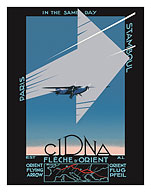 Paris to Istanbul (Stamboul) in the Same Day - Orient Flying Arrow - CIDNA French Airline - c.1931 - Fine Art Prints & Posters