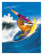 Hawaiian Windsurfing Dog - Fine Art Prints & Posters
