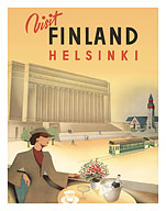Visit Helsinki, Finland - Finnish Parliament House - Finnish State Railway - c. 1940 - Fine Art Prints & Posters