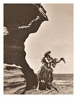 Lei To The Sea - Hawaiian Hula Dancer - c. 1960's - Fine Art Prints & Posters