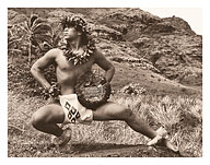 Hawaiian Male (Kane) Hula Dancer - c. 1960's - Fine Art Prints & Posters