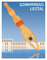Liestal, Switzerland - Swimming Pool (Schwimmbad) - c. 1930 - Fine Art Prints & Posters