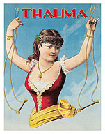 Thauma the Magician - Living Half Lady Illusion - c. 1892 - Fine Art Prints & Posters