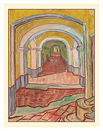 Corridor in the Asylum - Saint-Paul-de-Mausole Monastery - c. 1889 - Fine Art Prints & Posters