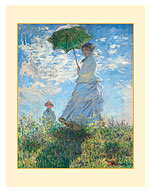 Madame Monet and Her Son - Woman with a Parasol - c. 1875 - Fine Art Prints & Posters