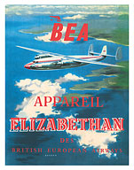 BEA Airspeed Ambassador - Elizabethan Class Service - British European Airways - c. 1952 - Fine Art Prints & Posters