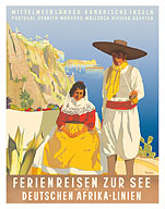 Mediterranean, Canary Islands - Deutsche Afrika-Linien - c. 1935 - Fine Art Prints & Posters
