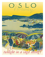 Oslo, Norway - Twilight in a Saga Setting - c. 1965 - Fine Art Prints & Posters