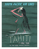 Tahiti - Fly South Pacific Air Lines (SPAL) - c. 1950's - Fine Art Prints & Posters