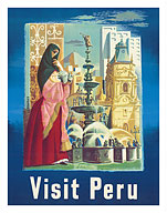Visit Lima, Peru - South America - c. 1930's - Fine Art Prints & Posters