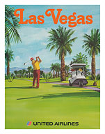 Las Vegas, Nevada - Golfing Resort - United Air Lines - c. 1970's - Fine Art Prints & Posters