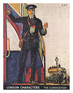 London Characters - The Conductor - Bus Driver - c. 1920 - Fine Art Prints & Posters