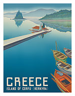 Island of Corfu (Kerkyra) - Greece - Vlacherna Monastery - c. 1949 - Fine Art Prints & Posters