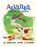 Atlanta, Georgia - Home of the Braves - Delta Air Lines - c. 1960's - Fine Art Prints & Posters