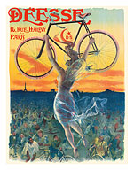 Déesse Bicycles - Paris, France - Nude Winged Goddess - Fine Art Prints & Posters