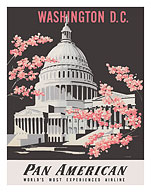 Washington D.C. - Pan American World Airways - United States Capitol Building - c. 1955 - Fine Art Prints & Posters