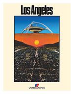 Los Angeles - United Air Lines - LAX Theme Building - c. 1979 - Fine Art Prints & Posters